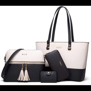 Women Fashion Handbags Wallet Tote Bag Shoulder Bag Top Handle Satchel Purse Set